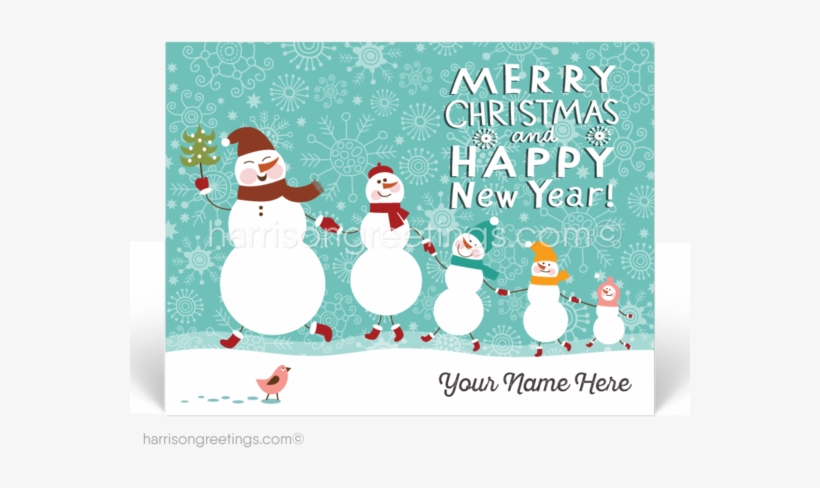 Cute Snowman Happy Holiday Postcards - Happy Family Of Snowmen Tile Coaster, transparent png