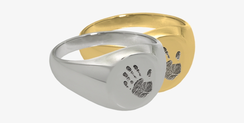 Elegant Round Ring- Handprint In Silver Or Gold - Fingerprint Memorial Jewelry: Elegant Round Ring, transparent png