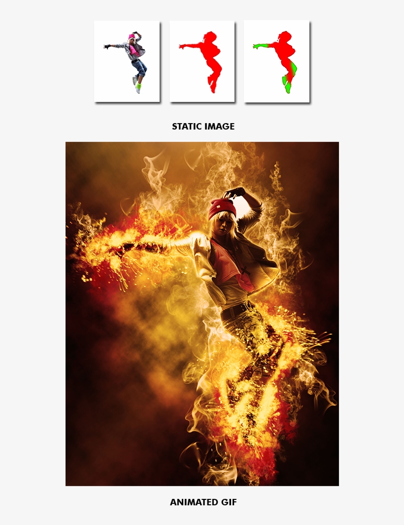 Gif Animated Fire Photoshop Action By Smartestmind - Photography, transparent png