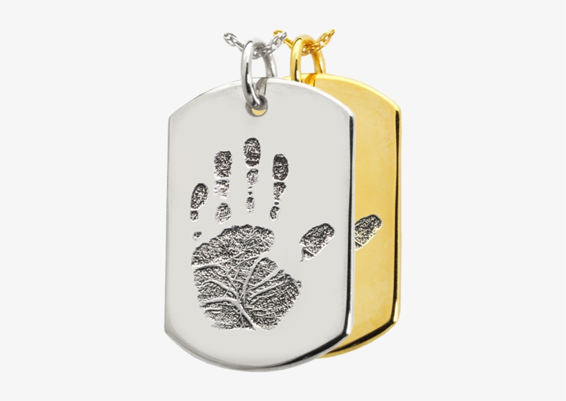 Wholesale B&b Flat Dog Tag Handprint Jewelry Shown - Handprint Heart Slider Sterling Silver Cremation Pendant, transparent png