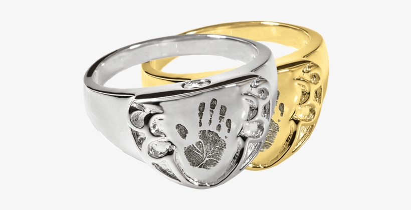Wholesale Fingerprint Cremation Shield Ring Handprint - Fingerprint Cremation Jewelry- Shield Ring Handprint, transparent png