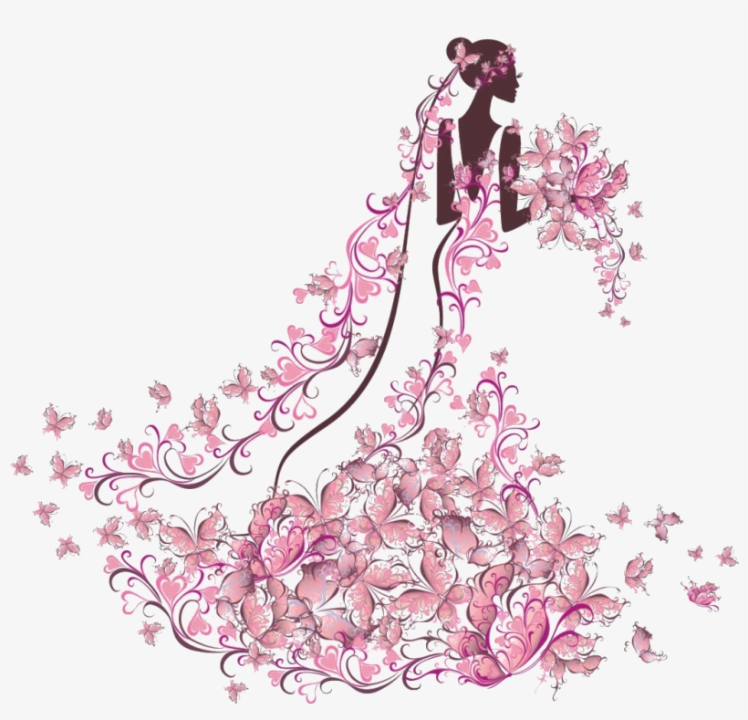 Floral Bride Free Vector Download - Bride Png, transparent png