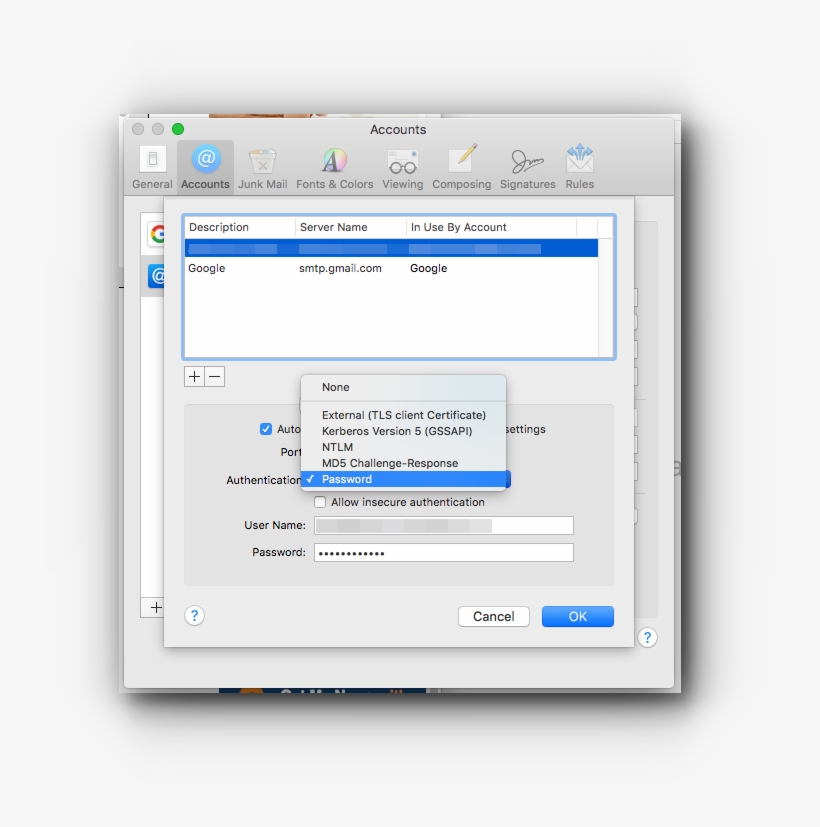 For Authentication, Select Password, transparent png