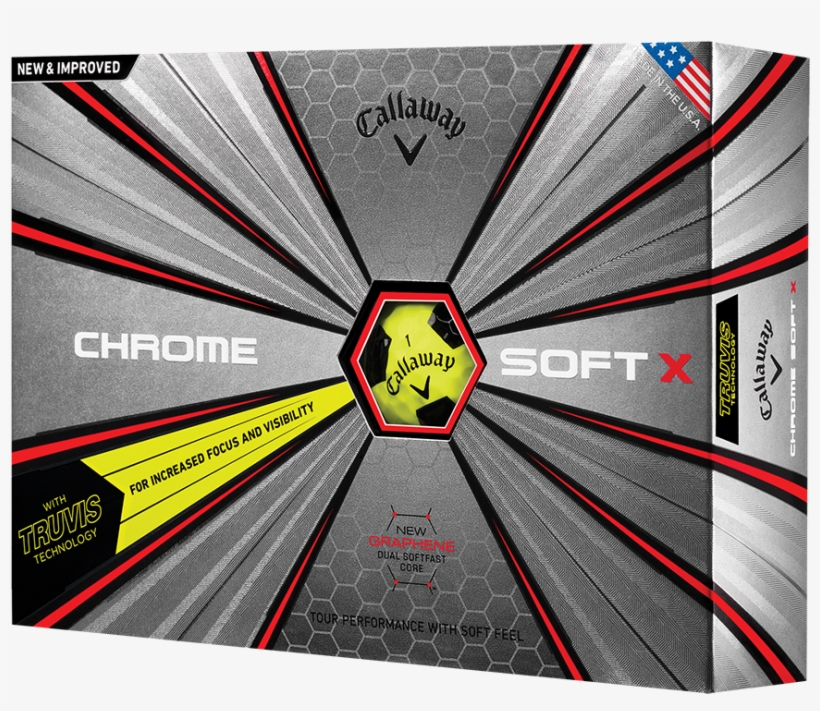 2018 Chrome Soft X Truvis Yellow Golf Balls Technology, transparent png