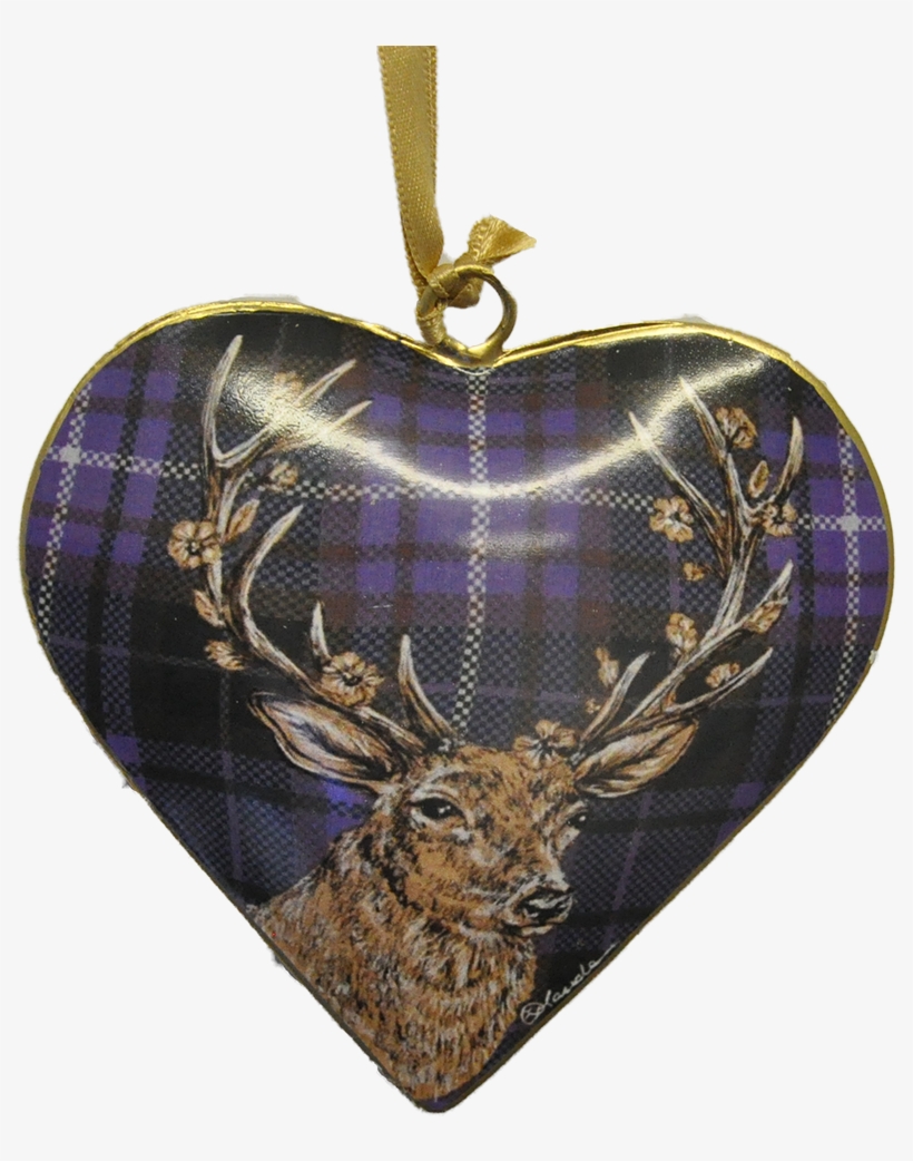 Stag Purple Heart Metal Decoration, transparent png