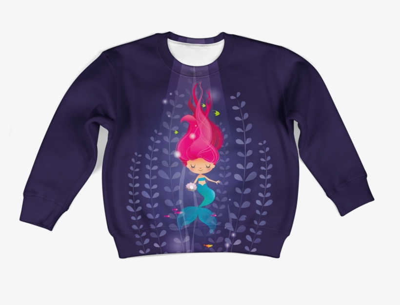 3d Cute Mermaid Kid Full Print Hoodie T Shirt, transparent png