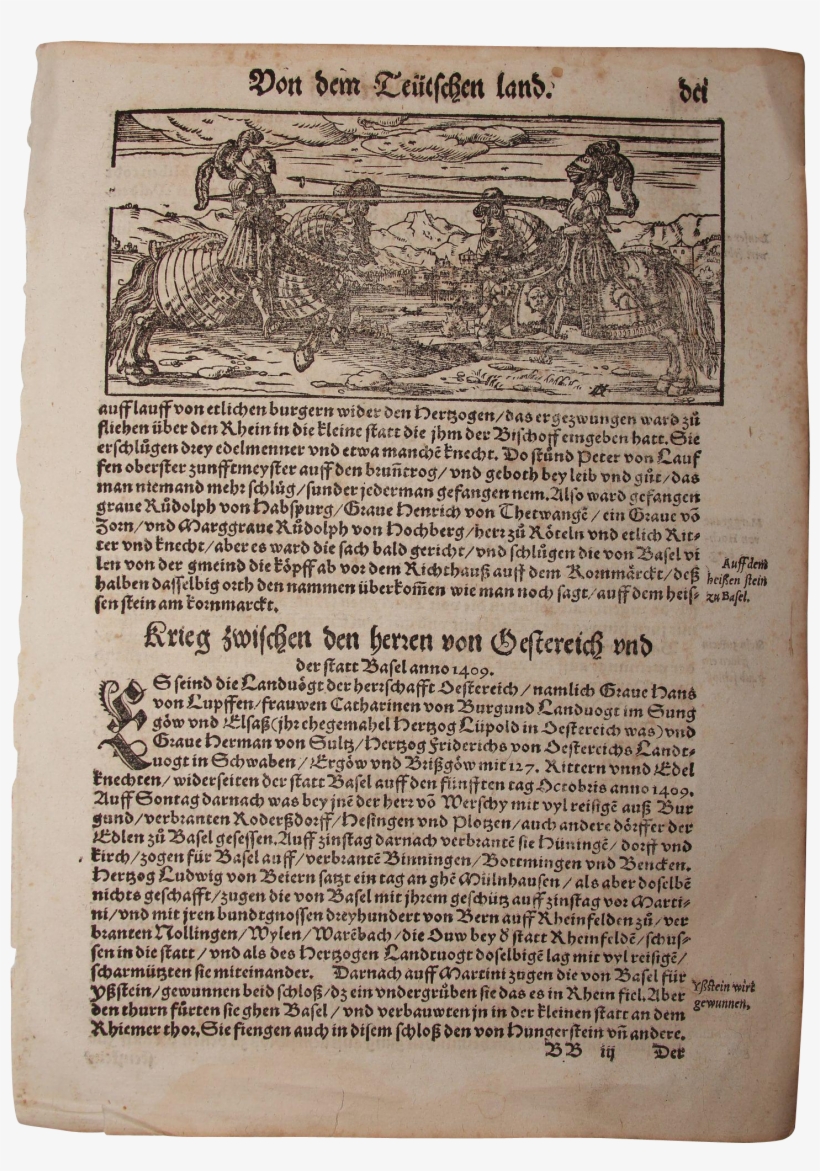 16th Century Woodcut Of Knights / Book Page Of Cosmographia, transparent png