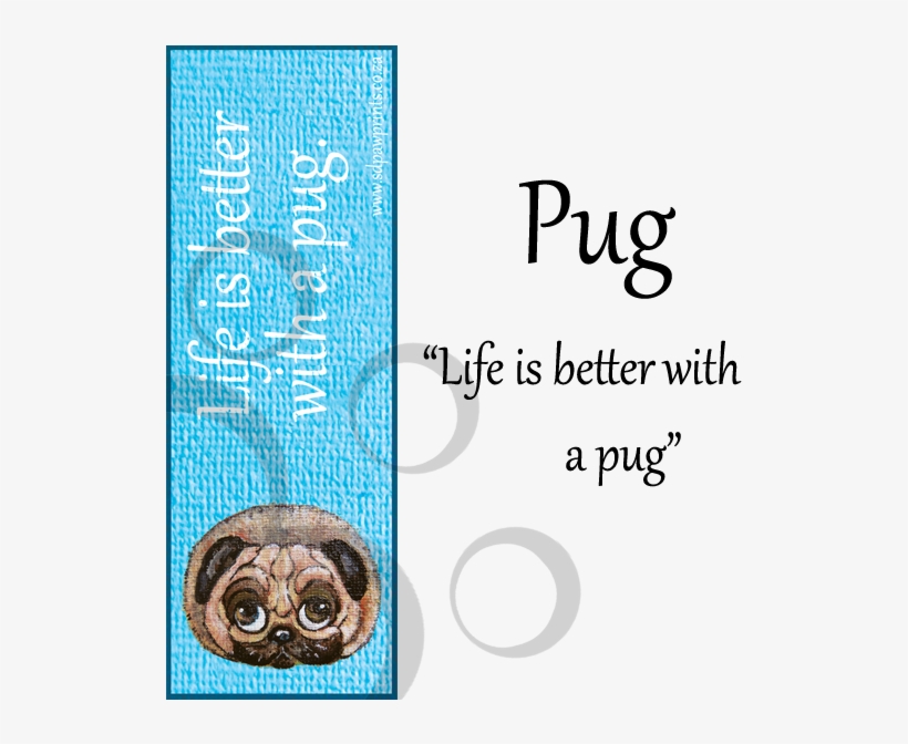 Pug Bookmark, transparent png
