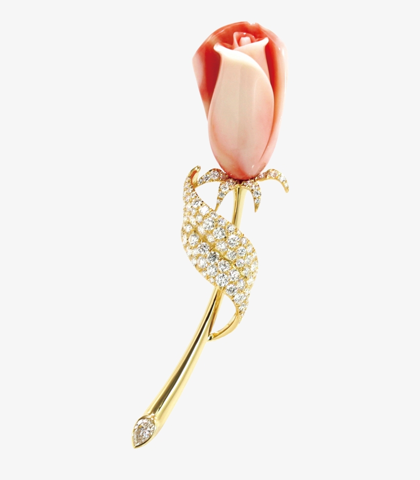 Budding Rose Brooch, transparent png