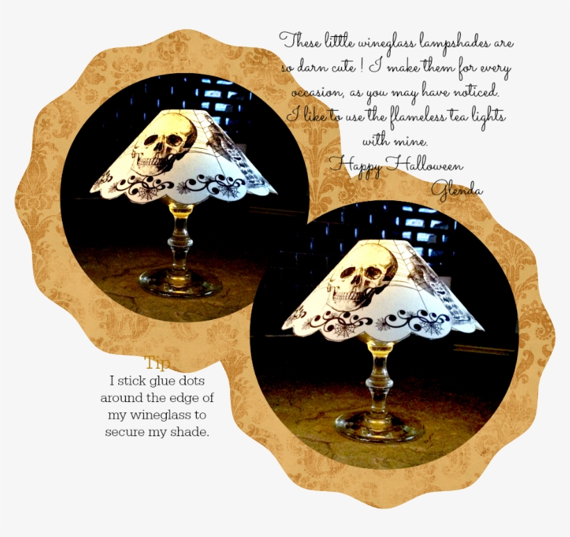 Free-printable Spooky Halloween Wineglass Lampshades, transparent png