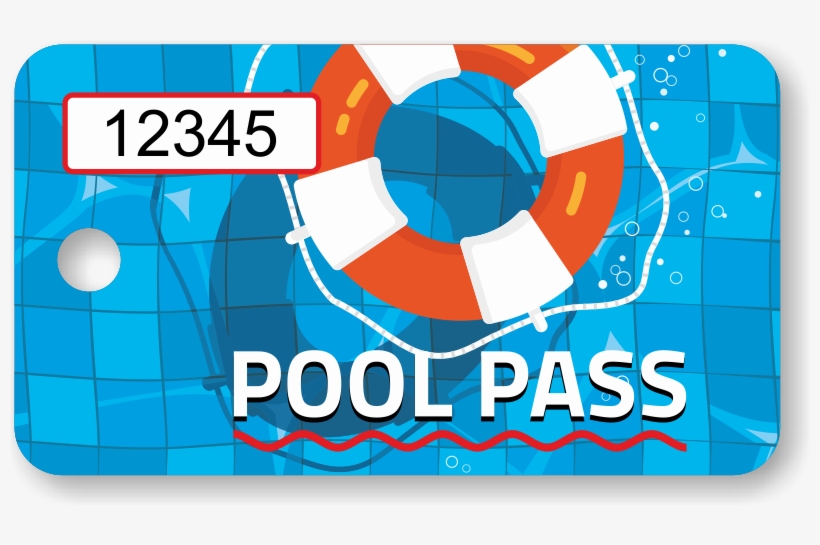 Pool Pass In Rectangular Shape, Lifesaver Print, transparent png