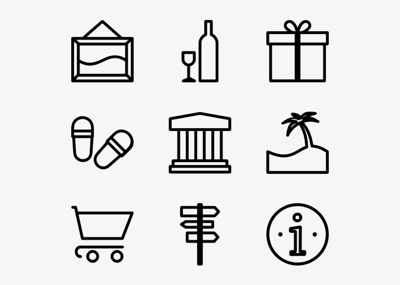 Linear Tourism Set, transparent png