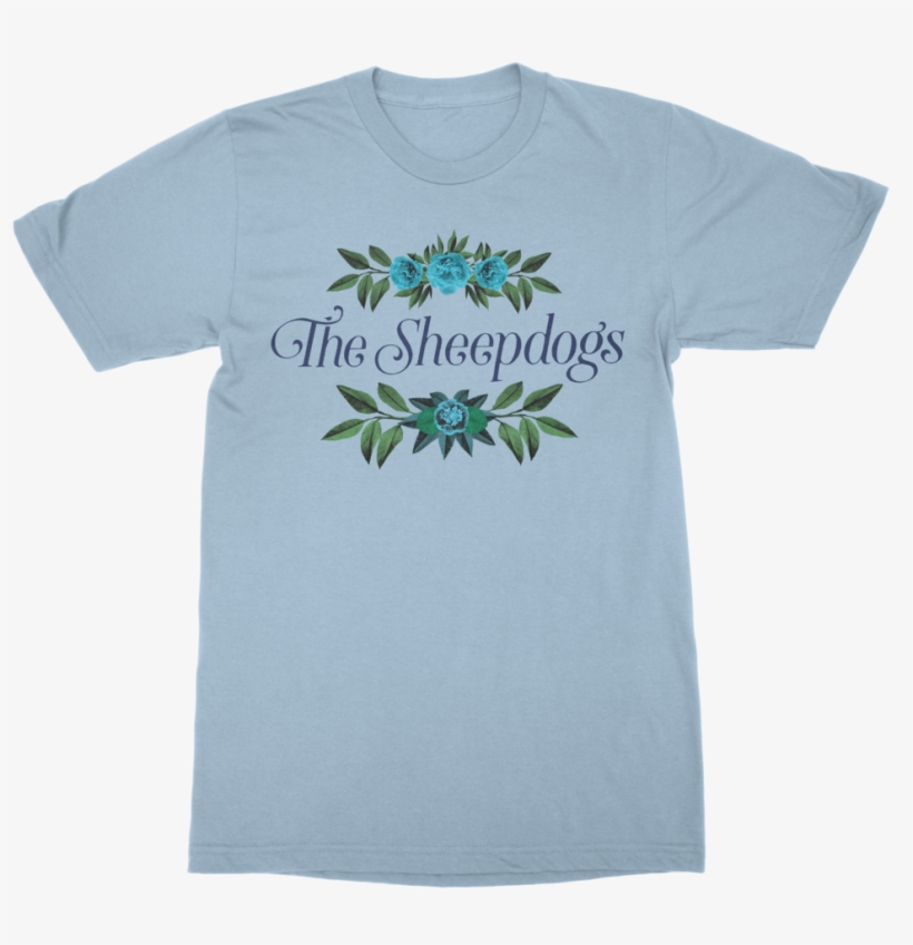Blue Floral T-shirt, transparent png