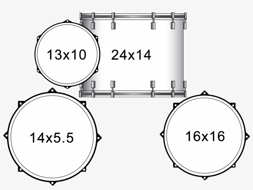 Sawtooth Command Series 4-piece Drum Set Shell Pack, transparent png