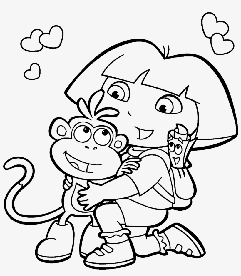 Dora La Exploradora Coloring Pages With What Colors, transparent png