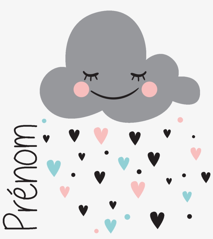 Sticker Prenom Personnalise Nuage Amoureux Ambiance, transparent png