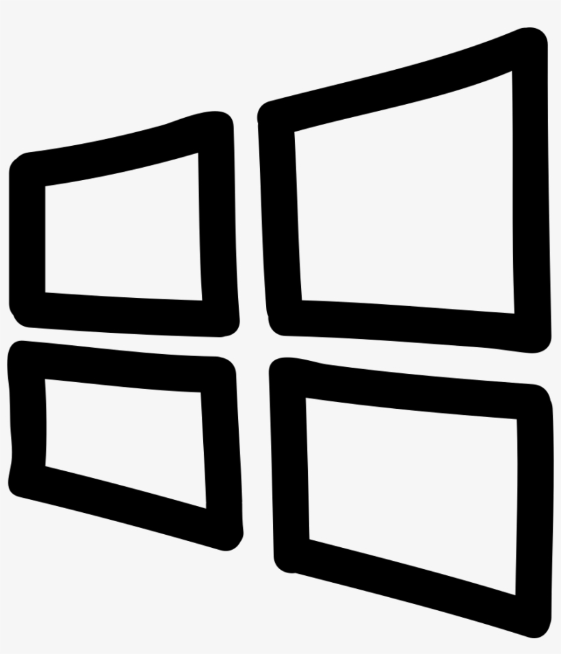 Windows Hand Drawn Logo Outline Comments, transparent png