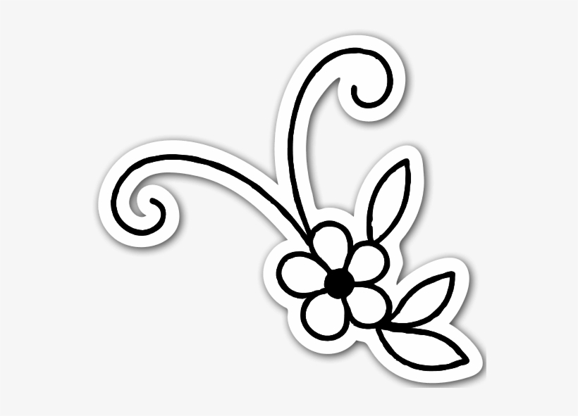 Flower Ornament Sticker, transparent png