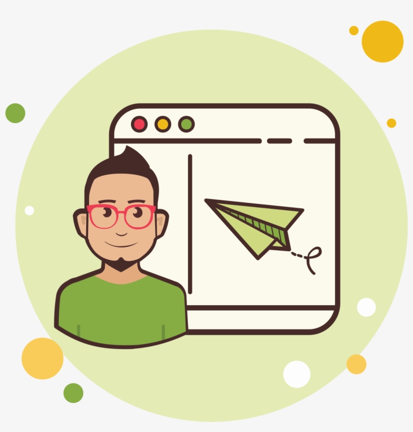 Man Window Paper Plane Icon, transparent png