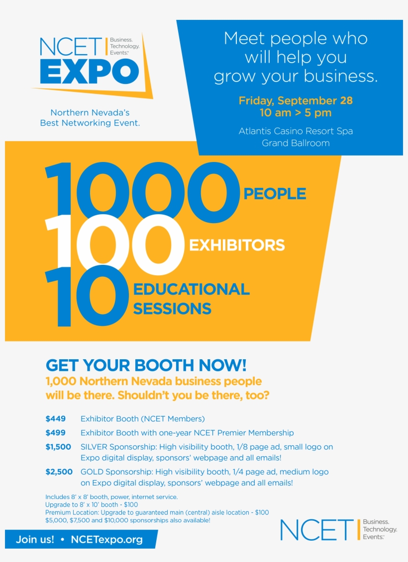 2018 Ncet Expo Booth Flyer 7-18 Sat, transparent png