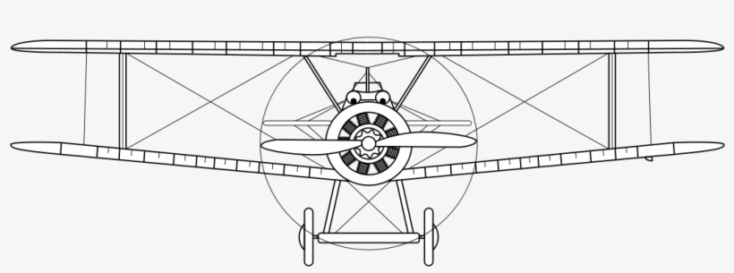 Sopwith Camel Front View Lineart, transparent png