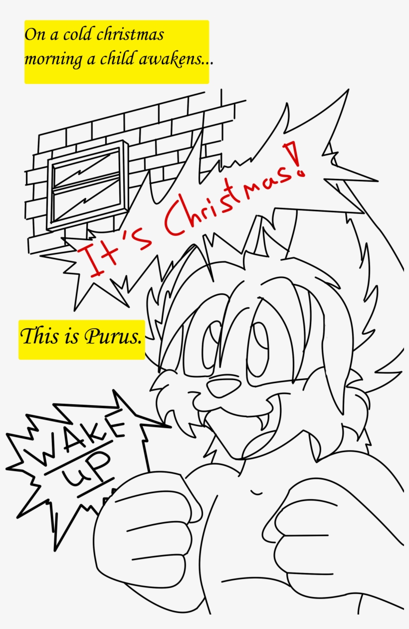 Xmas Comic Page 1 Lineart, transparent png
