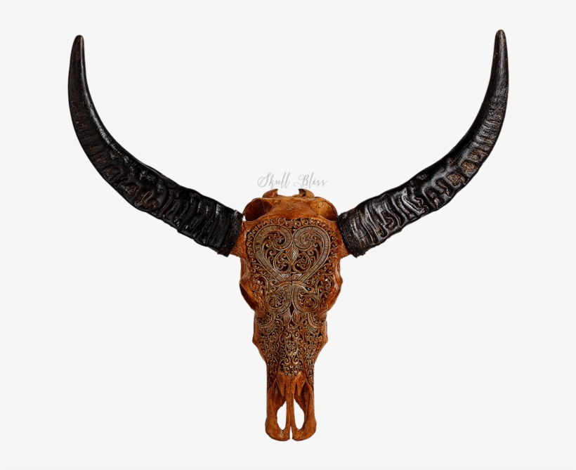Carved Buffalo Skull, transparent png