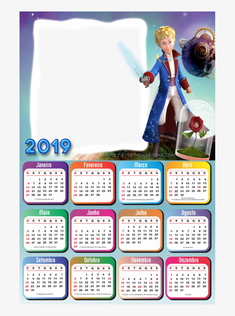 Molduras Calendário 2019 Personagens De Desenho Animado, transparent png