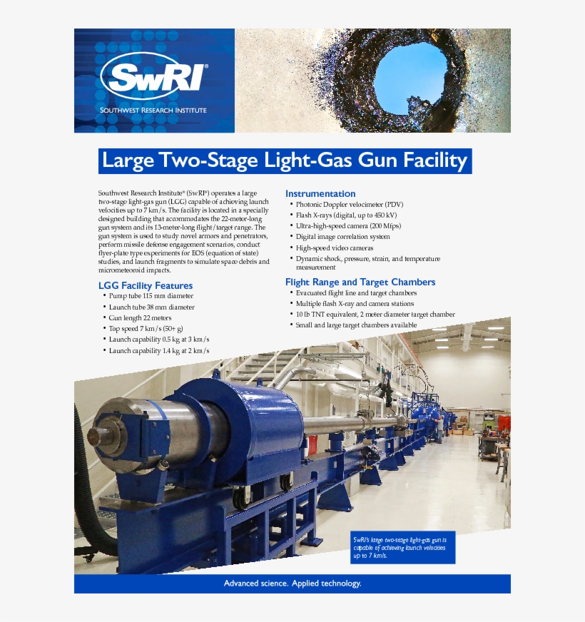 Go To Large Two Stage Light Gas Gun Facility Flyer - Light-gas Gun, transparent png