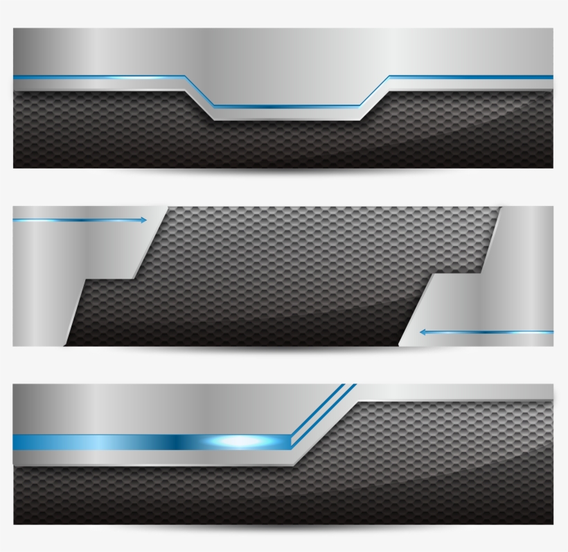 Web Banner Euclidean Technology - Metallic Banner, transparent png