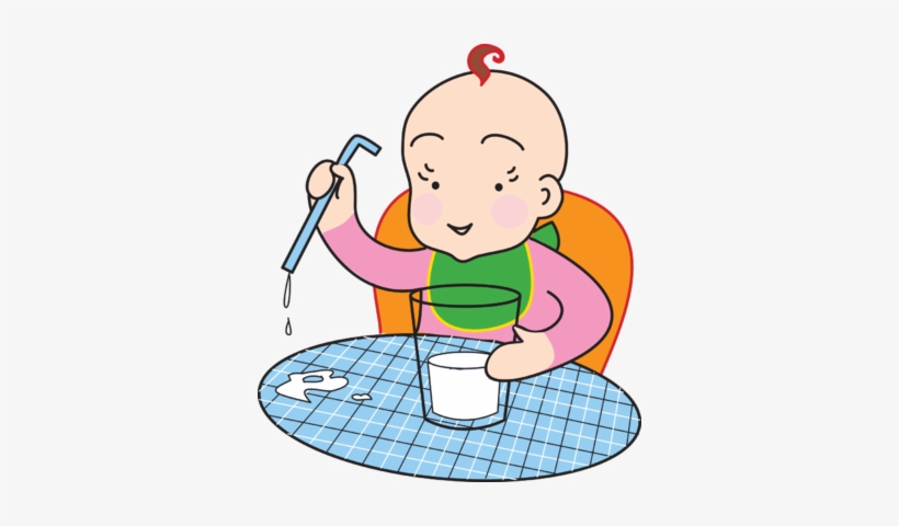 Baby And Milk - Baby Drinking Milk Clipart, transparent png