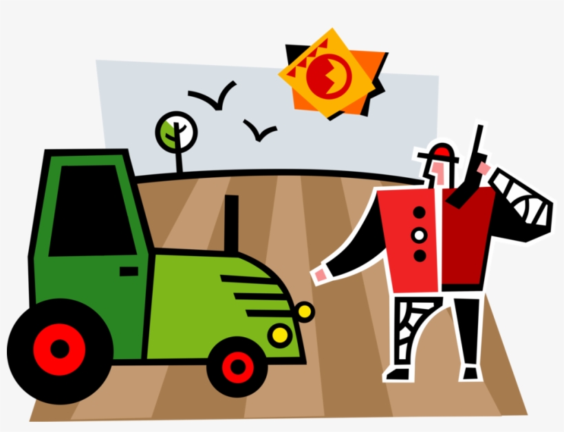 Vector Illustration Of Farming Equipment Farm Tractor - Agriculture, transparent png