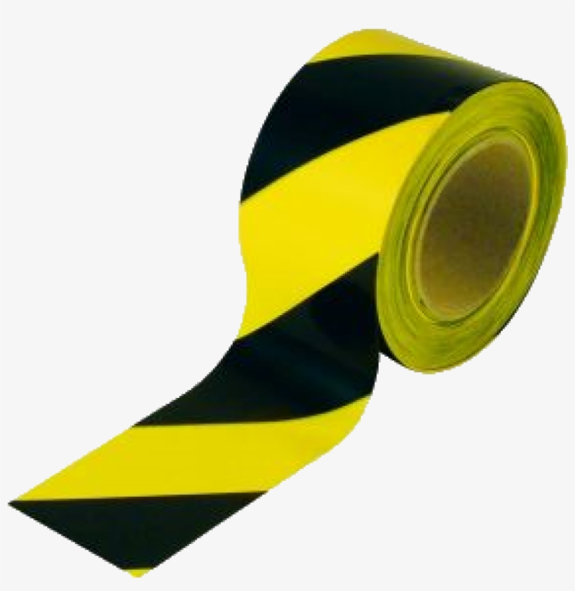 Yellow And Black Hazard Marking Tape W 50mm X L 33 - Safety Tape Yellow Black, transparent png