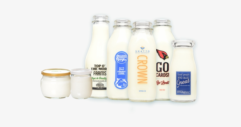 Refillable Glass Milk Bottles - Botellas De Vidrio Yogurt, transparent png