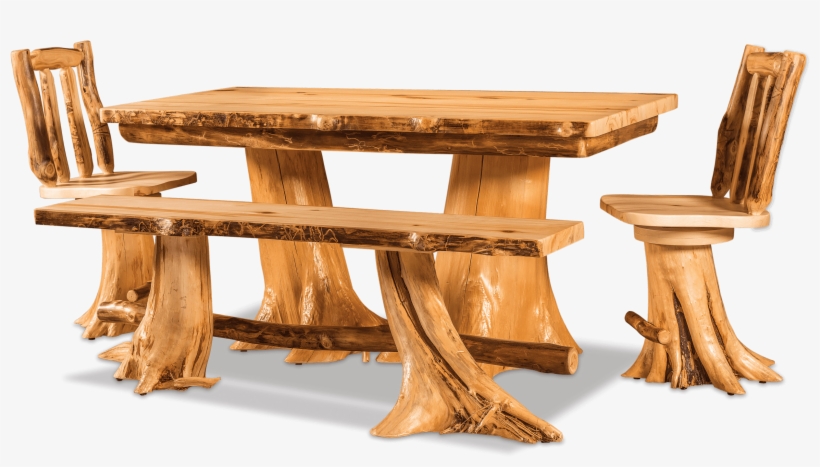 Double Stump Table Dining Room Log Furniture In - Dining Room, transparent png