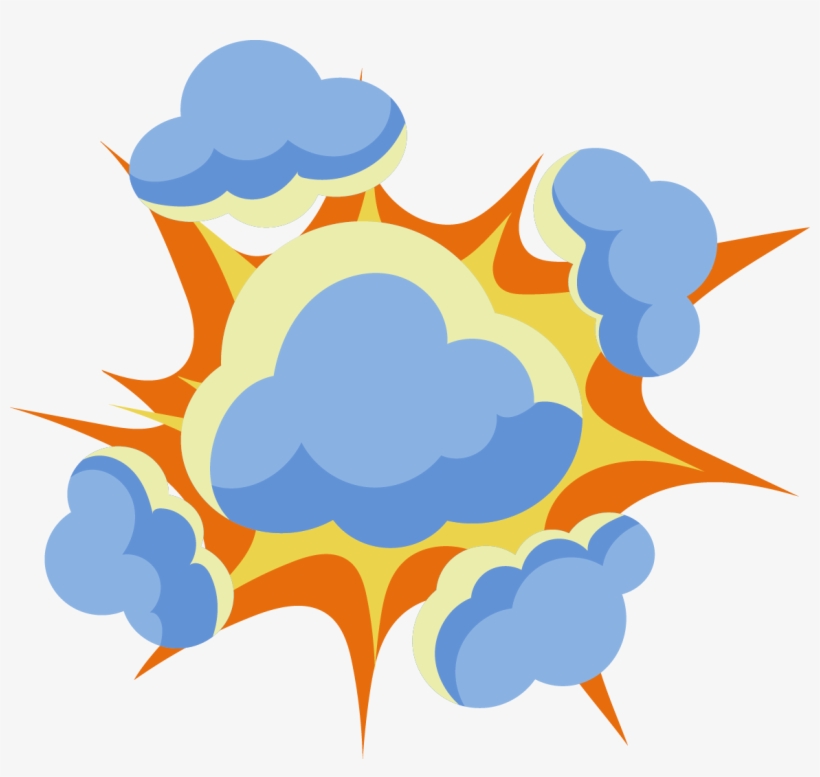 Clipart Black And White Download Art Cool Cartoon Cloud - Blue Explosion Cartoon Png, transparent png