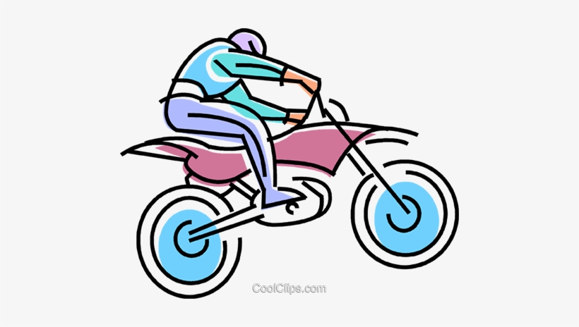Dirt Bike Racer Flying Over A Jump Royalty Free Vector - Clip Art, transparent png