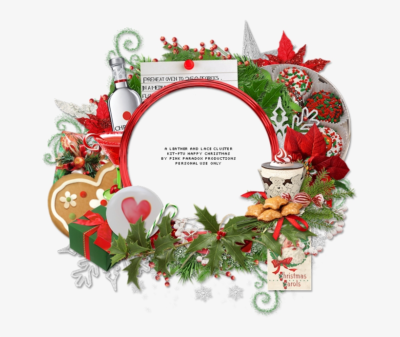 Happy Christmas Tag And Free Cluster Frame Christmas - Gift Basket Drop Shipping Lf-w, transparent png