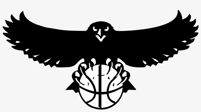 Atlanta Hawks Logo Black And Ahite - Atlanta Hawks Logo 1 1, transparent png