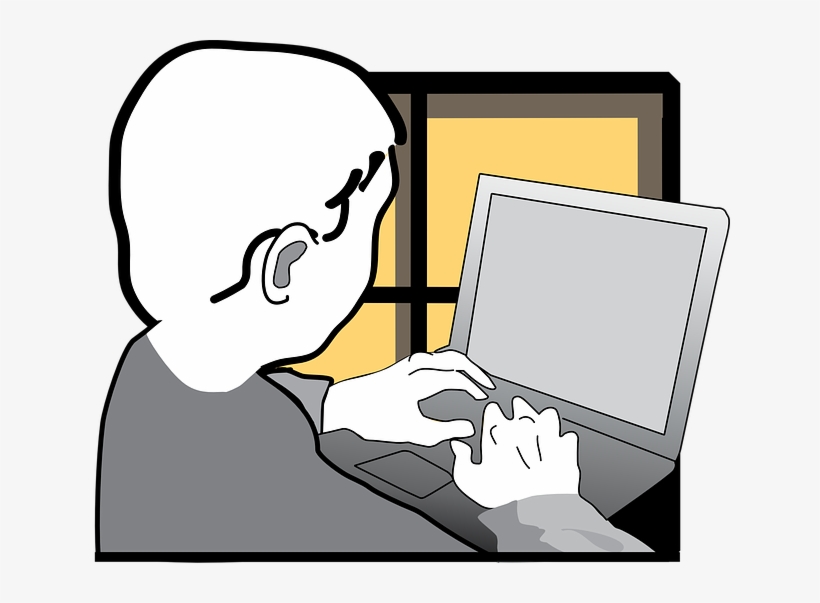 Boy Working On Laptop Png, transparent png