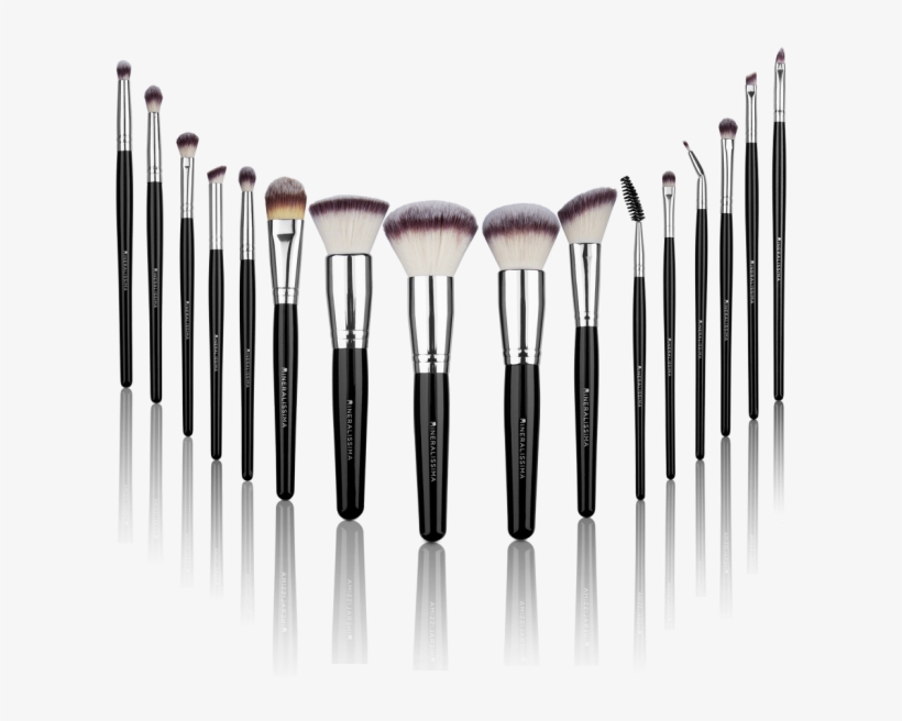 Luxury 16-piece Synthetic Brush Set - Make Up Kwasten Set, transparent png