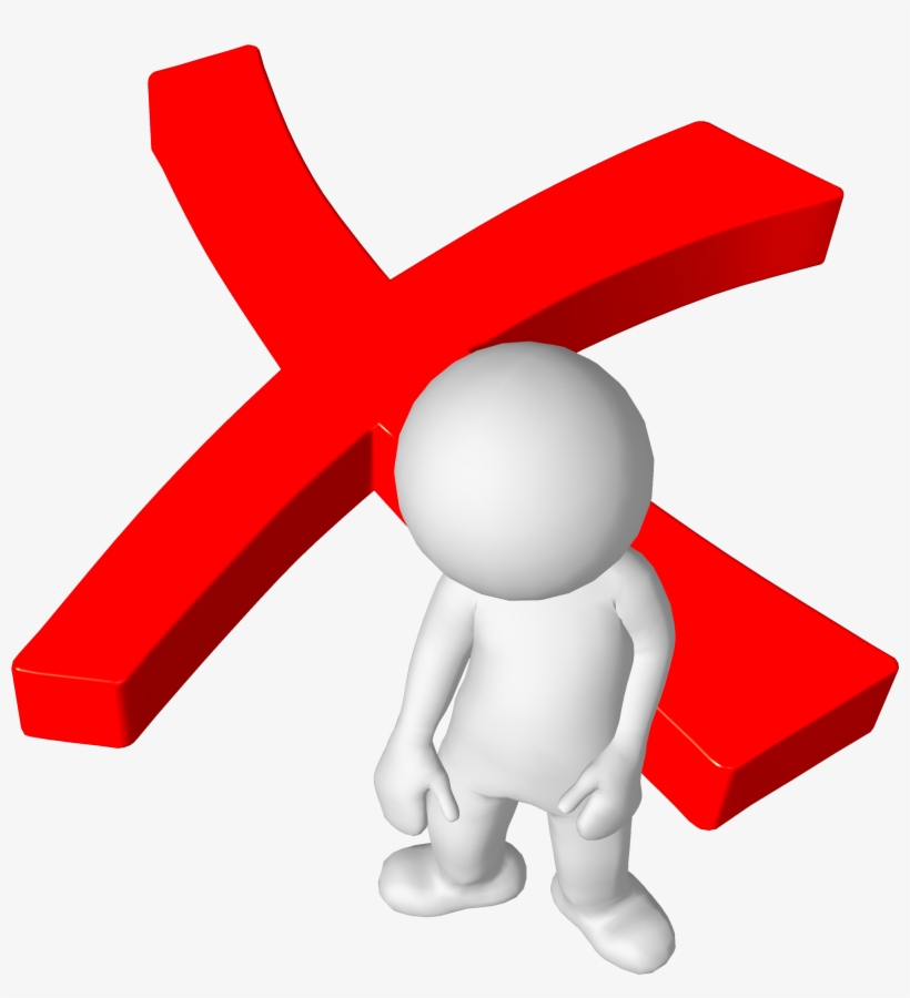 Rejection In Business - Man With Cross Sign, transparent png