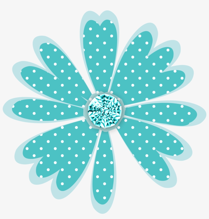 Polka Dot Daisy Turq B - Border Ramadan, transparent png