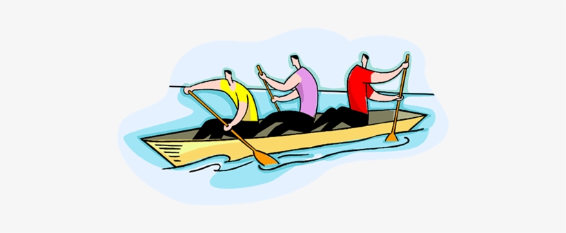 Paddling In Canoe, The Wrong Way Royalty Free Vector - Clip Art, transparent png