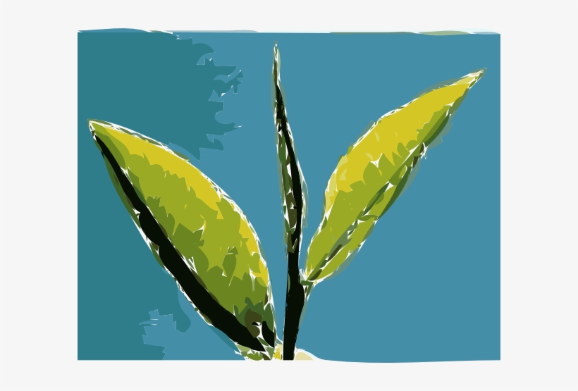 Leaves Blue Background Clip Art At Clker - Tea Leaves Painting, transparent png