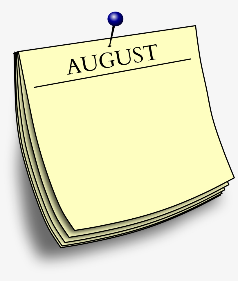 Clipart Monthly Note August - Post It Note Clip Art, transparent png