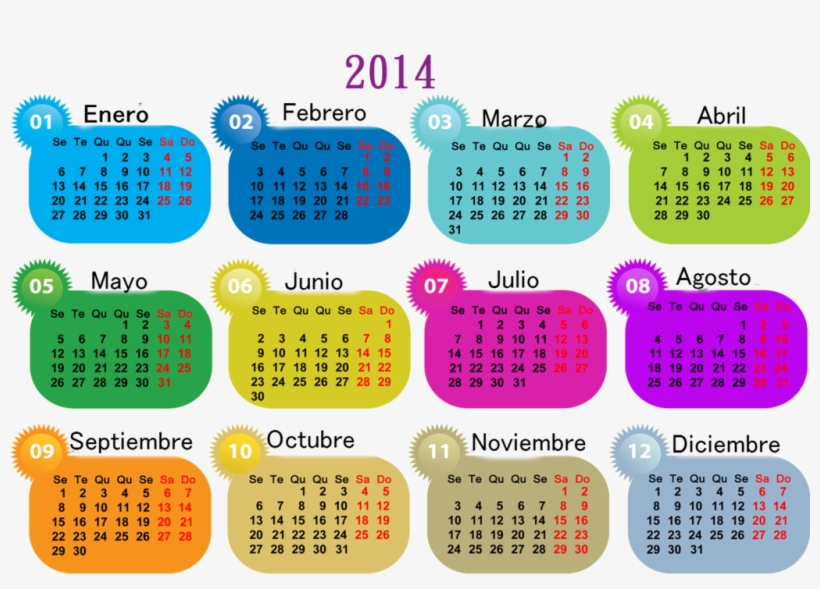 Calendario 2014 Png, transparent png
