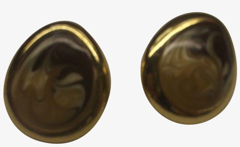 Brown Cream Swirled Enamel Teardrop Earrings, transparent png