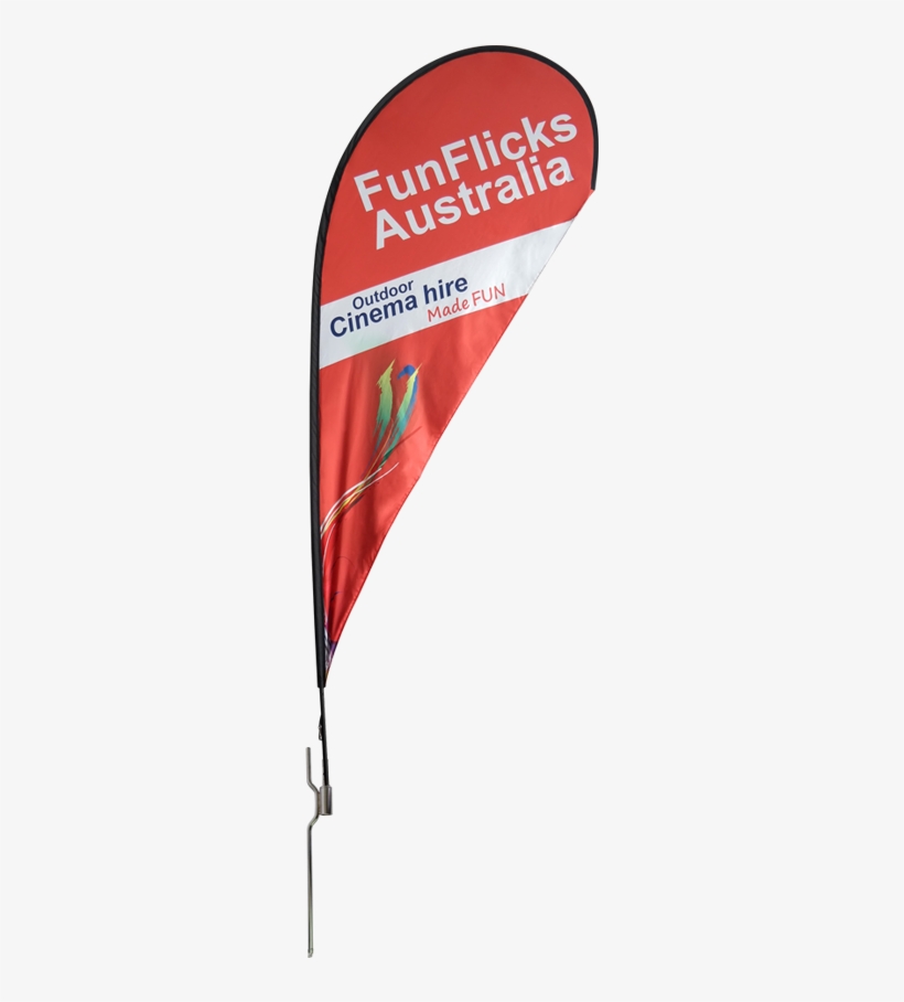 Optim 11ft Teardrop Flying Banner With Ground Spike, transparent png