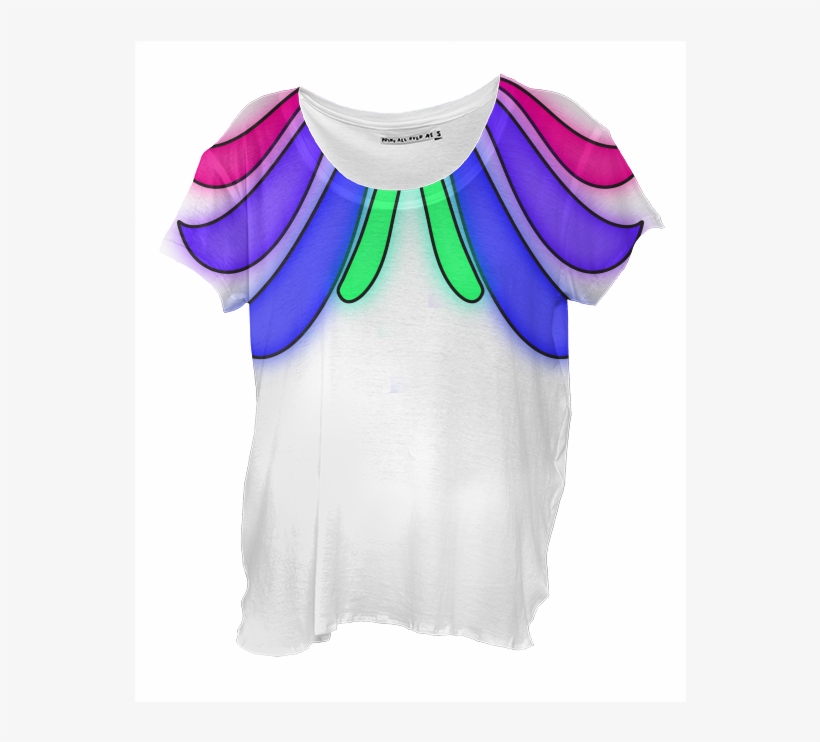 Retro-triumphant Rainbow Wings Draped Shirt $48, transparent png